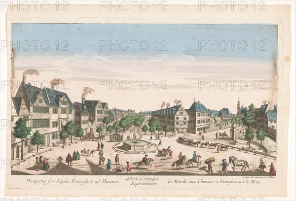 View of the Rossmarkt in Frankfurt am Main, 1745-1775. Creator: Anon.