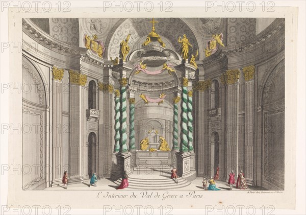 View of interior of Church Val-de-Grâce in Paris, 1745-1775. Creator: Anon.