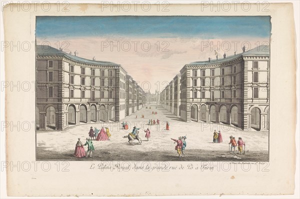 View of Palazzo Reale and Via Po in Turin, 1745-1775. Creator: Anon.