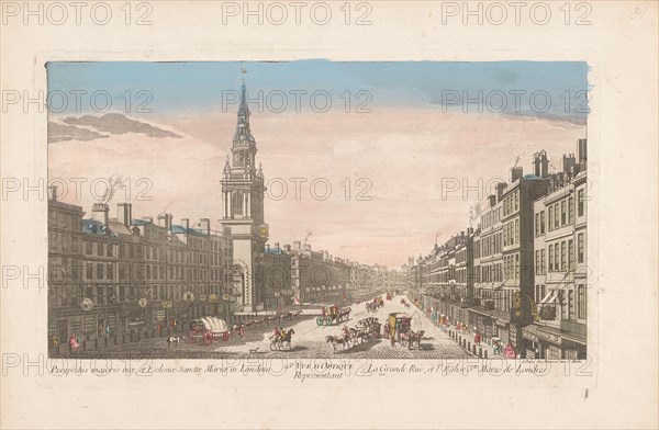 View of the Church Saint Mary-le-Bow on Cheapside in London, 1745-1775. Creator: Anon.