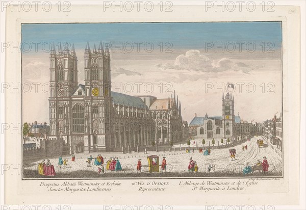 View of Westminster Abbey and St Margaret's church in London, 1745-1775. Creator: Anon.