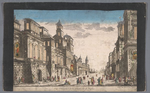 View on a street towards the sea in Naples, 1745-1775. Creator: Anon.