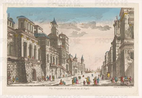 View on a street towards the sea in Naples, 1745-1775. Creator: Anon.
