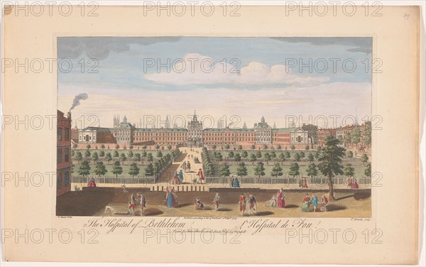 View of Bethlem Royal Hospital in London, 1747. Creator: Thomas Bowles.