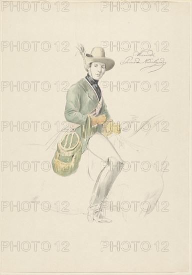 Equestrian portrait of Alexander I, Prince of the Netherlands, 1843-1871. Creator: Willem Daniel de Vignon van Alphen.