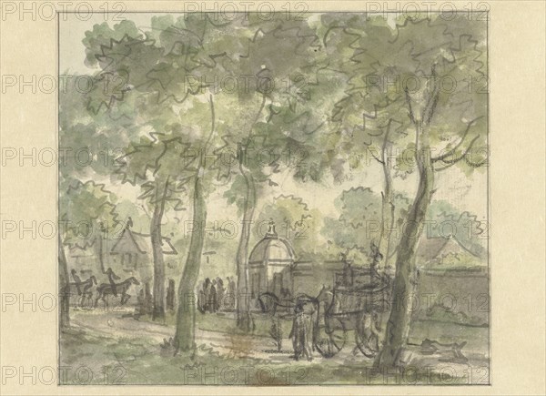 Country road along wall with dome, 1752-1819. Creator: Juriaan Andriessen.