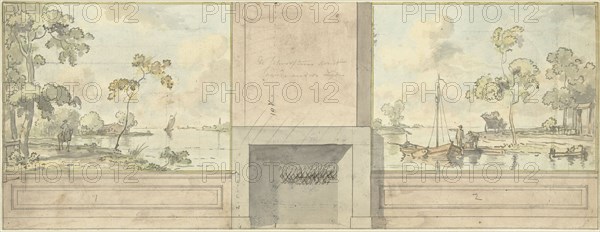 Design for room wall for the D. Luden dining room, 1785. Creator: Juriaan Andriessen.