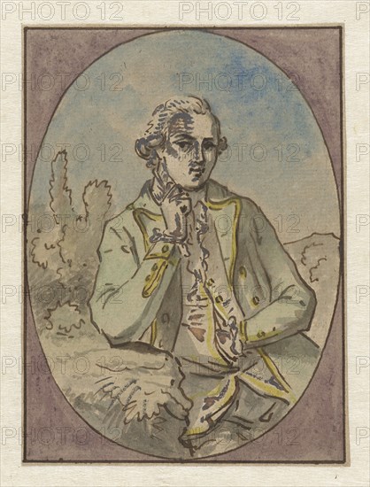 Portrait of unknown man, in oval frame, c.1752-c.1819. Creator: Juriaan Andriessen.
