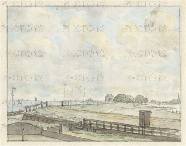 View of dyke outside Amsterdam, 1785. Creator: Juriaan Andriessen.