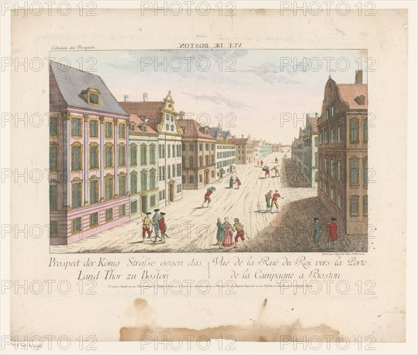 View of King Street in Boston, 1755-1779. Creator: Franz Xavier Habermann.