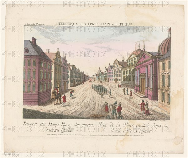 View of the main street in Québec, 1755-1779. Creator: Franz Xavier Habermann.