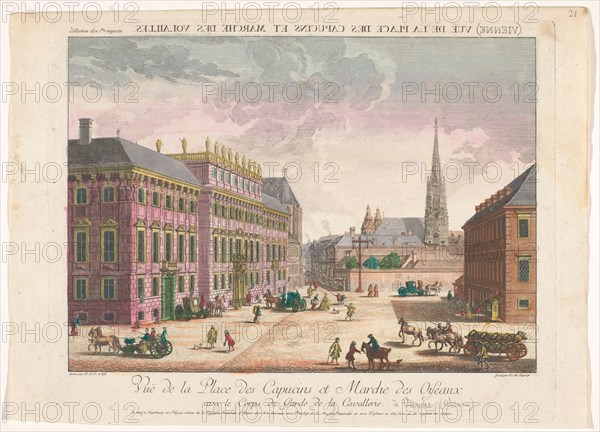 View of the Stadtpalais Liechtenstein on a square in Vienna, 1755-1779. Creator: Johann Sigrist.