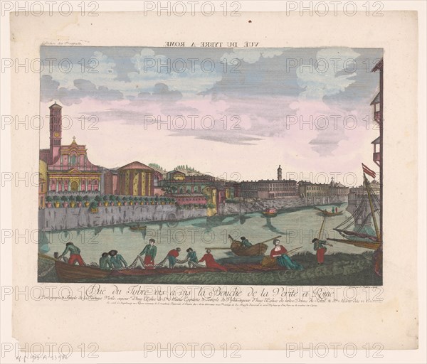 View of Rome from the Tiber, 1755-1779. Creator: Balthasar Friedrich Leizelt.