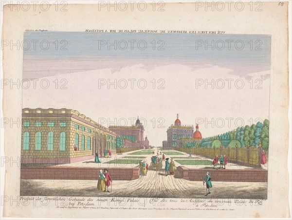 View of the New Palace in Potsdam seen from the garden, 1755-1779. Creator: Johann Anton Riedel.