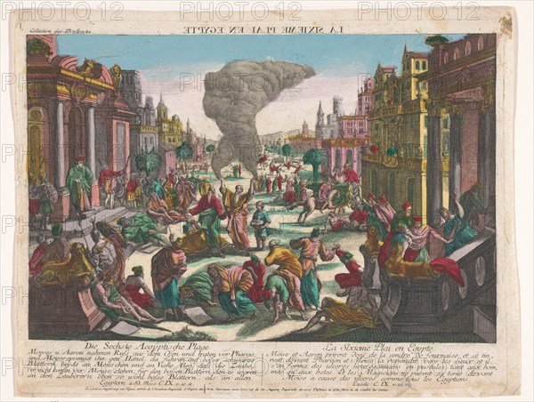 The sixth plague in Egypt, 1755-1779. Creator: Anon.