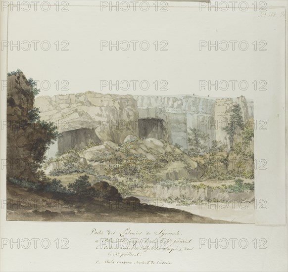 Part of Latomia caves at Syracuse, 1778. Creator: Louis Ducros.