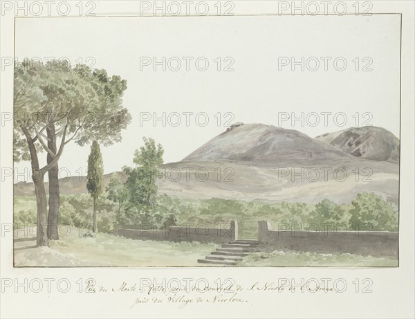 View of the Monti Rossi at San Nicolo l'Arena monastery close to Nicolosi, 1778. Creator: Louis Ducros.