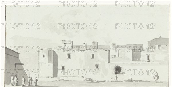 View of the Old Palace of the Count of Egmond Pignatelli in Cerignola, 1778. Creator: Louis Ducros.