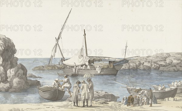 View of Taranto and harbour of Luogo Vivo, 1778. Creator: Louis Ducros.