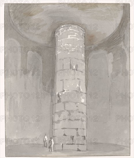 Interior of tower at the Tomb of Cicero between Itri and Gaeta, 1778. Creator: Louis Ducros.