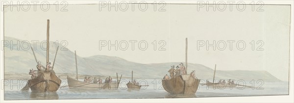 Coral fishermen at the city of Scilla, 1778. Creator: Louis Ducros.