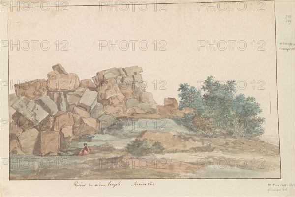Remains of Zeus Olympus Temple at Agrigento, 1778. Creator: Louis Ducros.