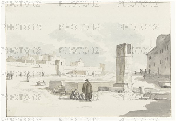 Cityscape in Giovinazzo, 1778. Creator: Louis Ducros.