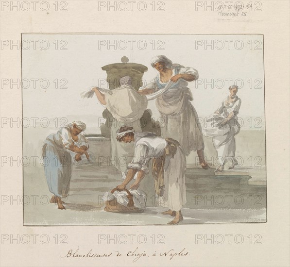 Washerwomen of Chiaja in Naples, 1778. Creator: Louis Ducros.