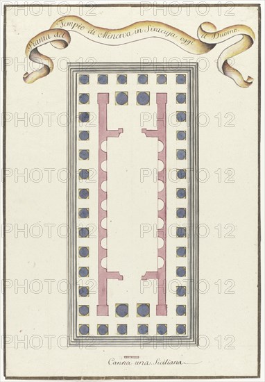 Plan of the Minerva Temple in Syracuse, 1778. Creator: Louis Mayer.