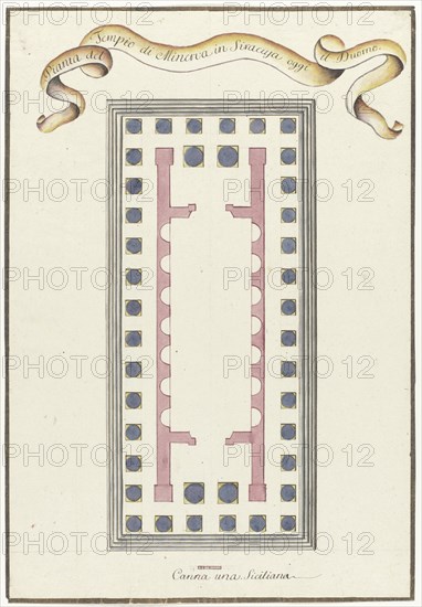 Plan of the Minerva Temple in Syracuse, 1778. Creator: Louis Mayer.