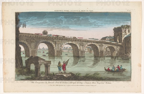 View of the Tiberius bridge over the river Marecchia in Rimini, before 1744-after 1760. Creator: Anon.