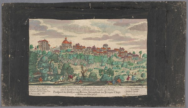 View of the city of Ariccia, 1708-1756. Creators: Martin Engelbrecht, Anon.