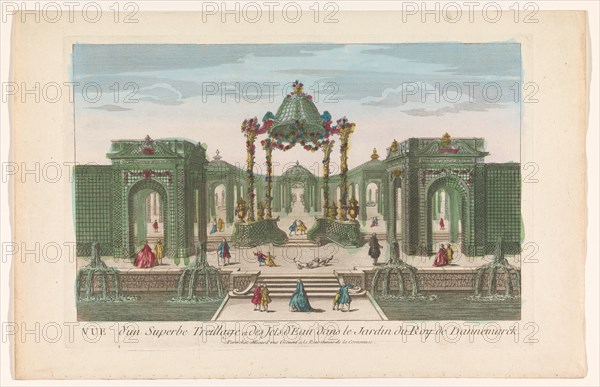 View of the Pergola and the fountains of a garden of the king of Denmark, 1700-1799. Creator: Anon.