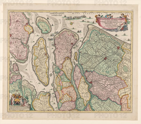 Map of South Holland, c.1675. Creator: Nicolaes Visscher.