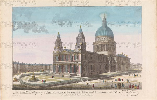 View of Saint Paul's Cathedral in London seen from the northwest side, 1722-after 1758. Creator: Nicolas Jean Baptiste Poilly.