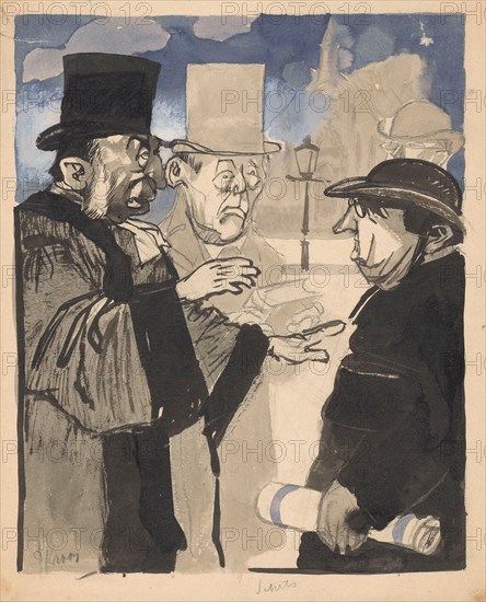 Men on the street, 1920-1930. Creator: Patrick Kroon.