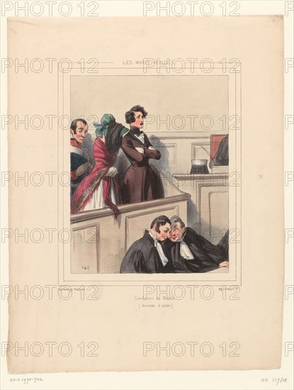 Conclusion et Morale (Accusation d'adultère), 1837.  Creator: Paul Gavarni.