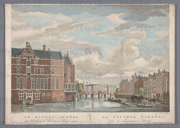 View of the Halvemans Bridge over the Amstel in Amsterdam, 1753-1799. Creator: Pierre Fouquet.