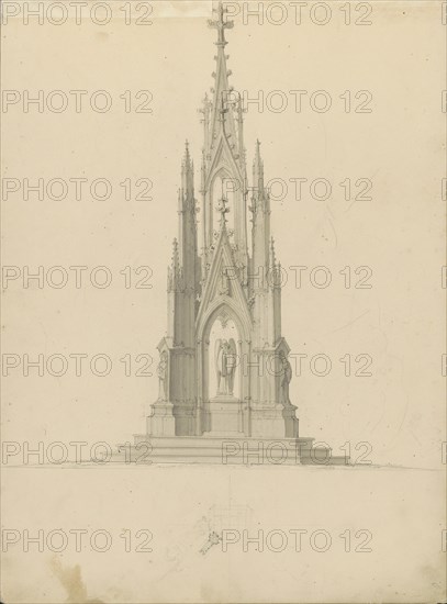 Gothic monument, c.1850. Creator: Petrus Josephus Hubertus Cuypers.