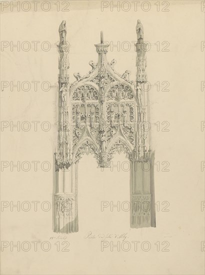 Part of a screen in front of the altar in the Cathedral Sainte-Cécile in Albi, c.1850. Creator: Petrus Josephus Hubertus Cuypers.