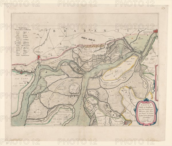 Map of the surroundings of Zandvliet, 1642. Creator: Willem Blaeu.