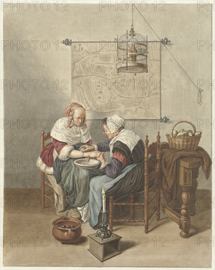 The bloodletting, 1776. Creator: Abraham Delfos.