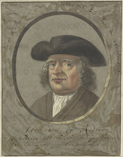 Portrait of the painter Abraham de Ridder, 1678-c.1788. Creator: Anon.