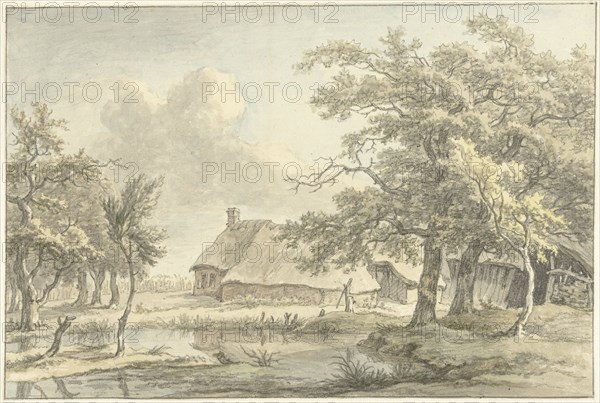 Farm in Eext (Drenthe), 1755-1818. Creator: Egbert van Drielst.