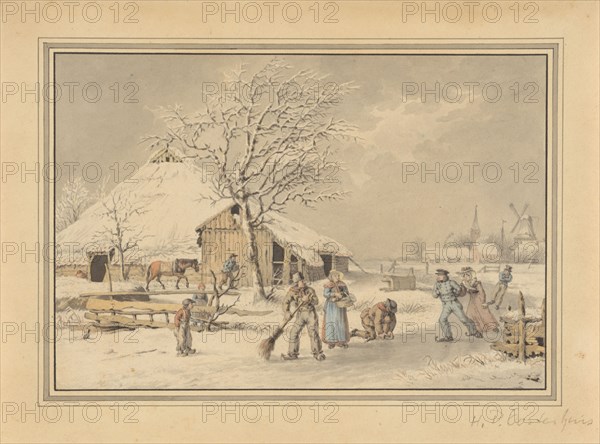 Winter landscape, 1794-1854. Creator: Haatje Peters Oosterhuts.