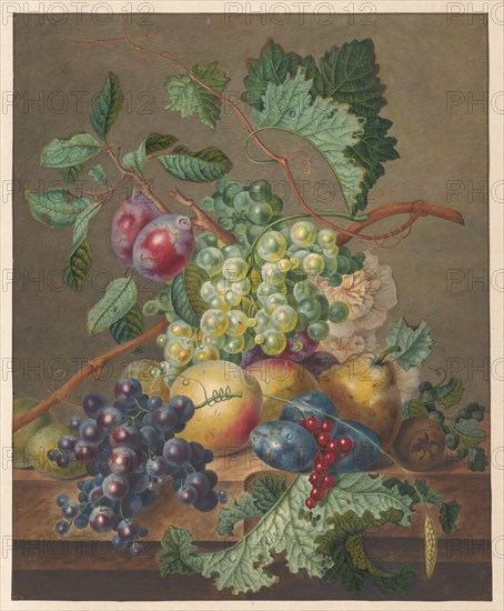 Still life with fruits, 1700-1800. Creator: Jan de Bruyn.