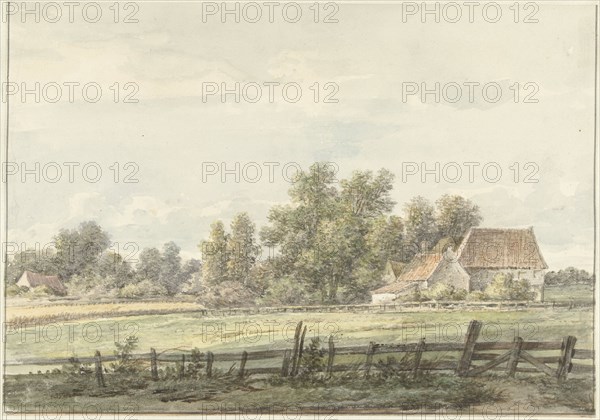 Landscape with farm, 1776-1822. Creator: Jan Hulswit.