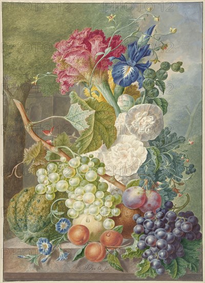 Still Life with Flowers and Fruit, c.1775-c.1800. Creator: Jan van Os.