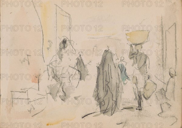 Street scene in Luxor, 1919. Creator: Marius Bauer.