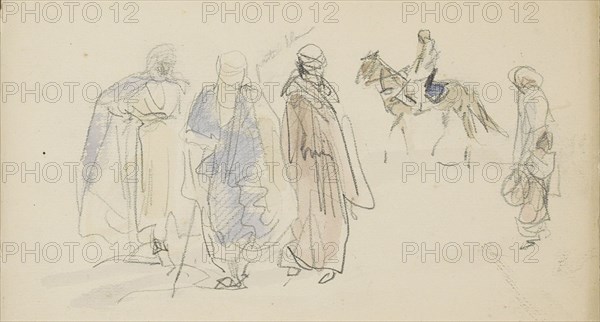 Algerians in traditional costume, 1922. Creator: Marius Bauer.